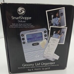 SmartShopper Deluxe Grocery List Errand Organizer Voice Printer Open Box Tested